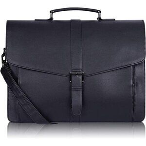 Men's Leather Briefcase 15.6Inch Laptop Messenger Bag for Business/Travel/Office